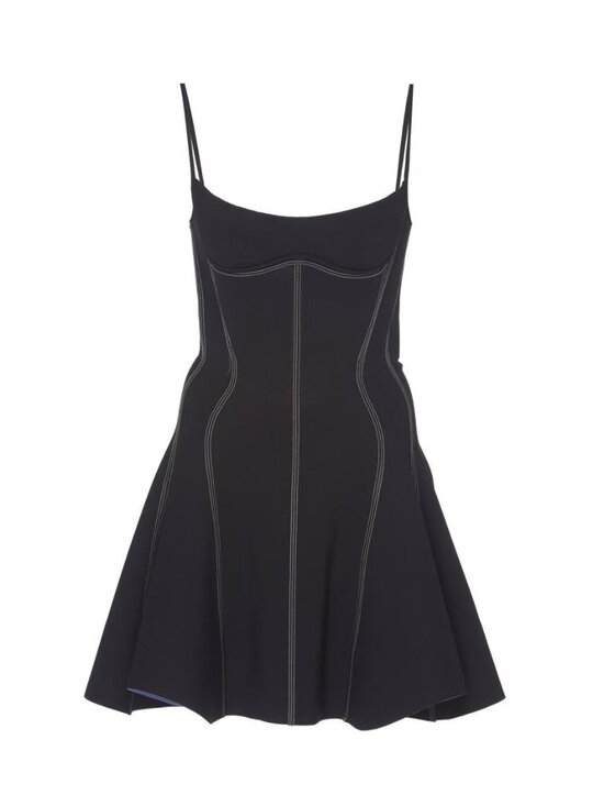 Mugler Dresses & Skirts - MUGLER Black Stitched Skater Dress Size 40 / US 8 NEW NWT